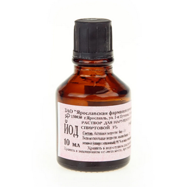 Йода раствор спиртовой фл.(р-р спирт.) 5% 10мл (винт. крышка)
