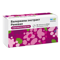 Валерианы экстракт Реневал таб. п/пл. об. 20мг №28