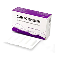 СИНТОМИЦИН супп. ваг. 250мг 10 шт.