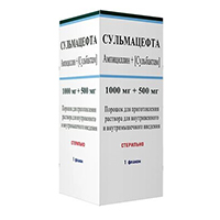 СУЛЬМАЦЕФТА пор. д/ин. (фл.) 1000мг+500мг n1