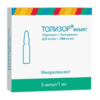 ТОЛИЗОР ИНЪЕКТ р-р д/ин. (амп.) 2.5мг+100мг/мл - 1мл 5 шт.