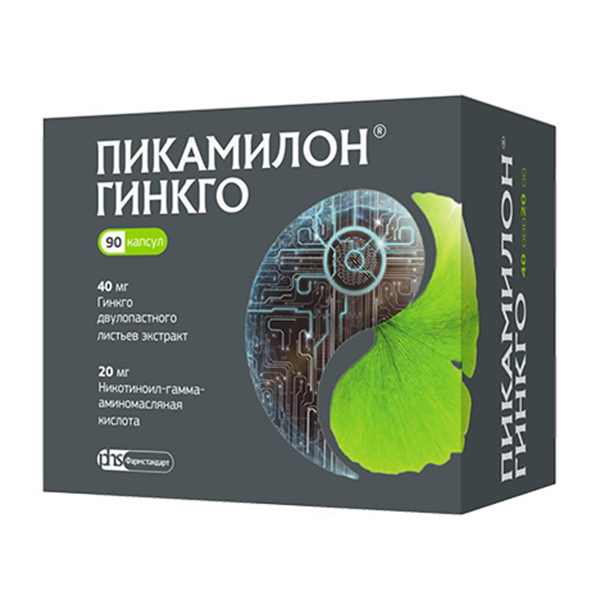 ПИКАМИЛОН ГИНКГО капс. 40мг+20мг n90