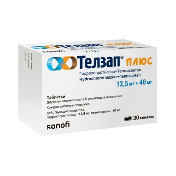 ТЕЛЗАП ПЛЮС таб п/об 40мг+12.5мг 90 шт.