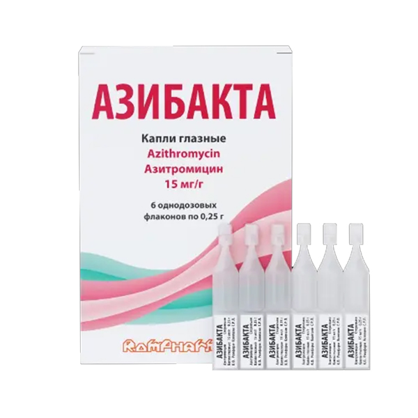 АЗИБАКТА капли гл. (фл.) 15мг/г - 250мг n6