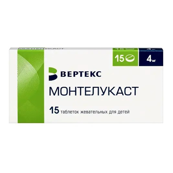 МОНТЕЛУКАСТ таб жев. 4мг n15