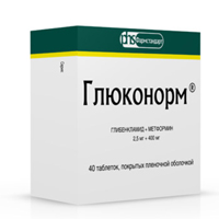 ГЛЮКОНОРМ таб п/об 2.5мг+400мг n40