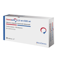 ГЛЮКОВАНС таб п/об 2.5мг/500мг n30