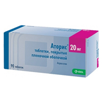 АТОРИС таб п/об 20мг 90 шт.