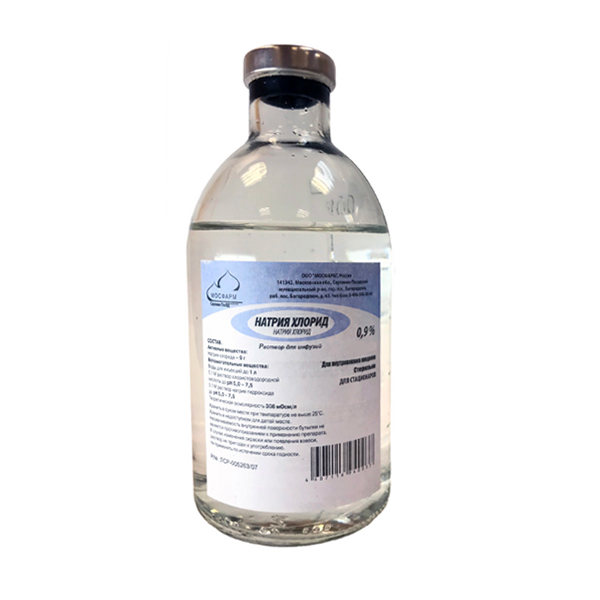 НАТРИЯ ХЛОРИД р-р д/инф. (фл.) 0.9% - 100мл 35 шт. д/стационаров